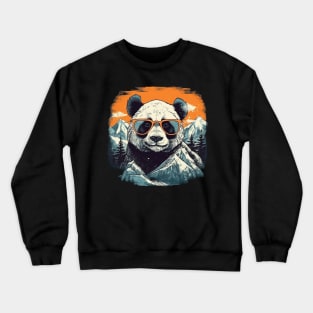 Panda bear in mountain Crewneck Sweatshirt